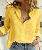 Stylish Long-Sleeve Cotton Blouse for Women