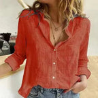 Stylish Long-Sleeve Cotton Blouse for Women