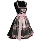 Floral Print Dirndl Dress for Oktoberfest Festivities