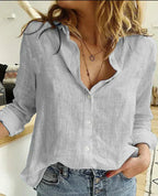 Stylish Long-Sleeve Cotton Blouse for Women