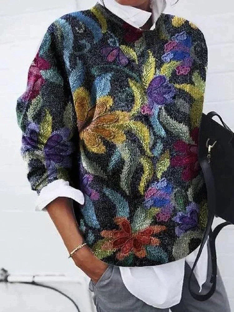Stylish Graphic Knit Sweater