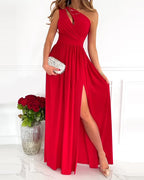 Stylish One-Shoulder Maxi Gown