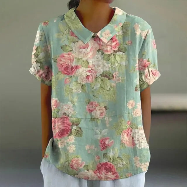 Botanical Pattern Cotton Top