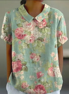 Botanical Pattern Cotton Top