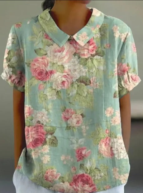 Botanical Pattern Cotton Top