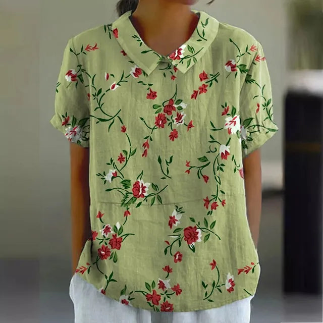 Botanical Pattern Cotton Top