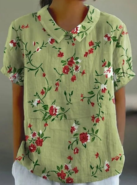 Botanical Pattern Cotton Top