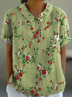 Botanical Pattern Cotton Top