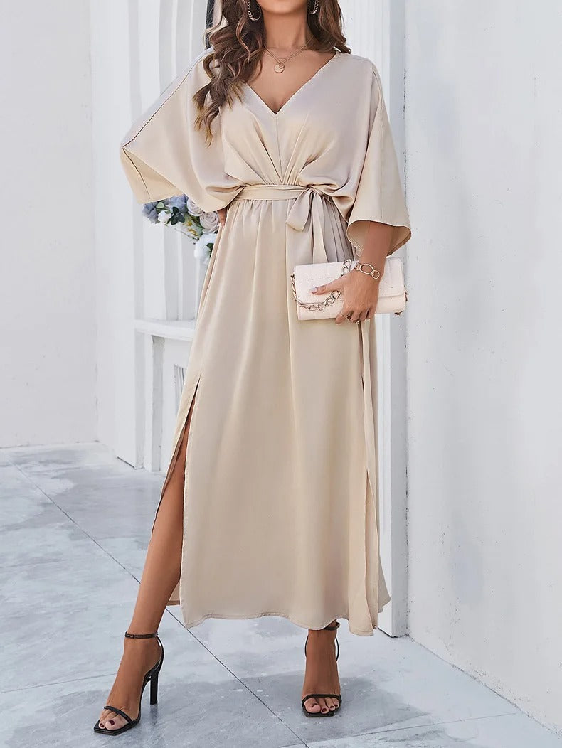 Taupe Wrap Style Dress