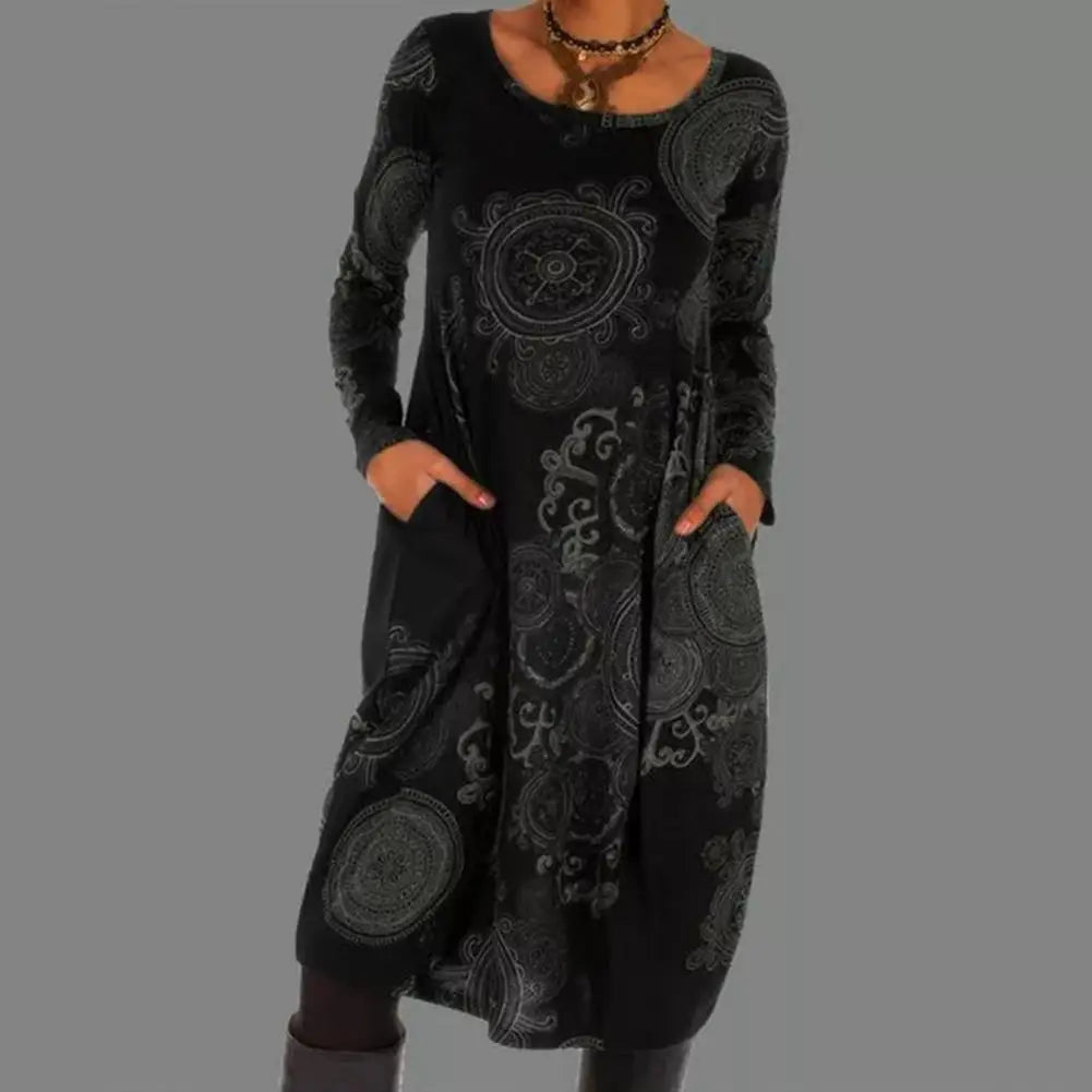 Bohemian Style Women's Round Neck Dress