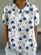 Botanical Pattern Cotton Top