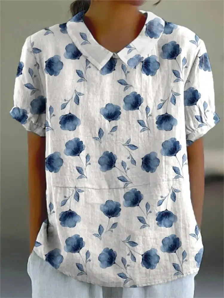 Botanical Pattern Cotton Top