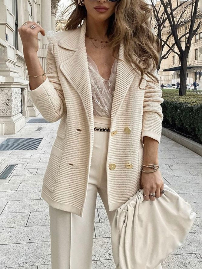 Greta - Women's Beige Tailored Blazer
