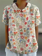 Botanical Pattern Cotton Top