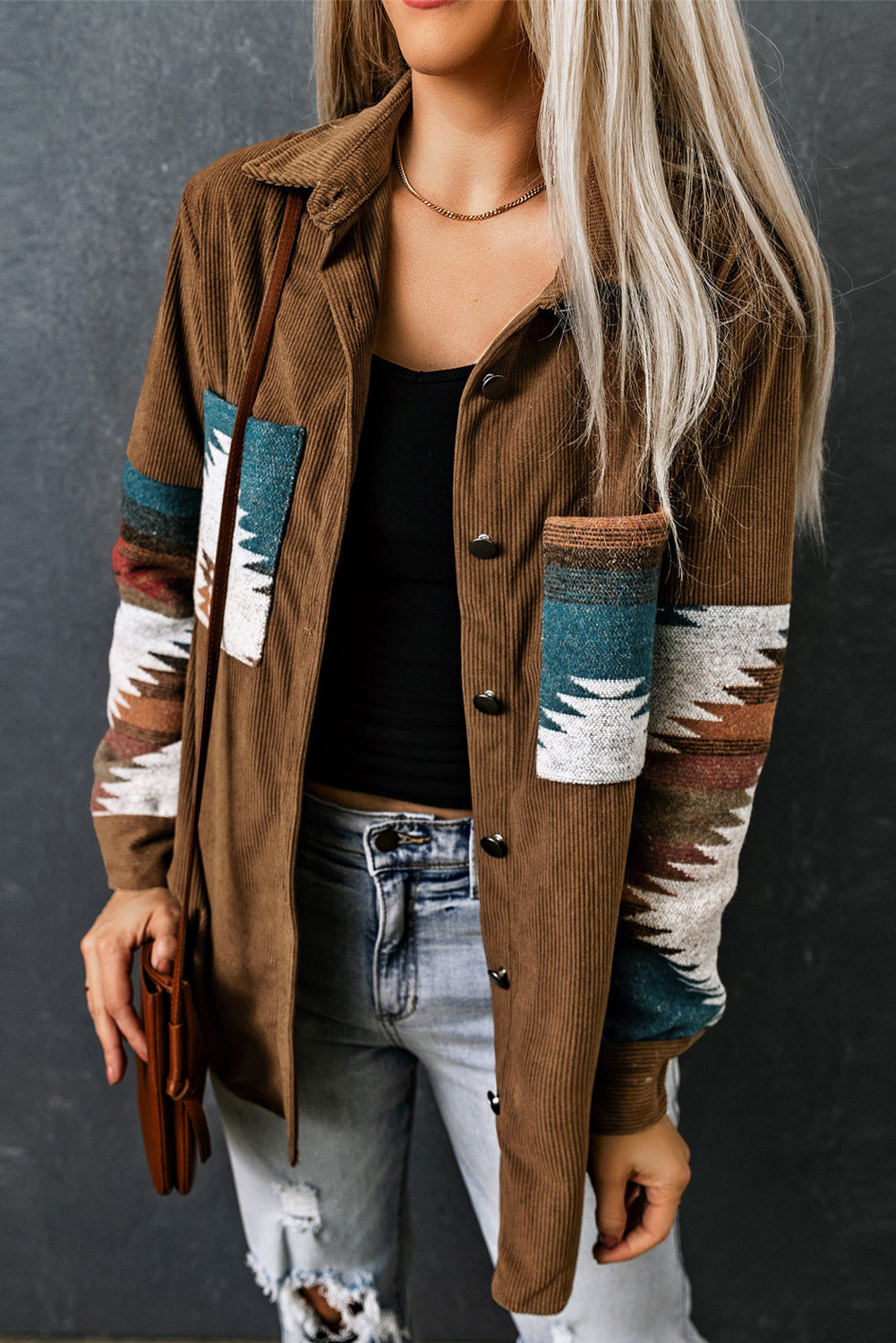 Aztec-Inspired Corduroy Jacket