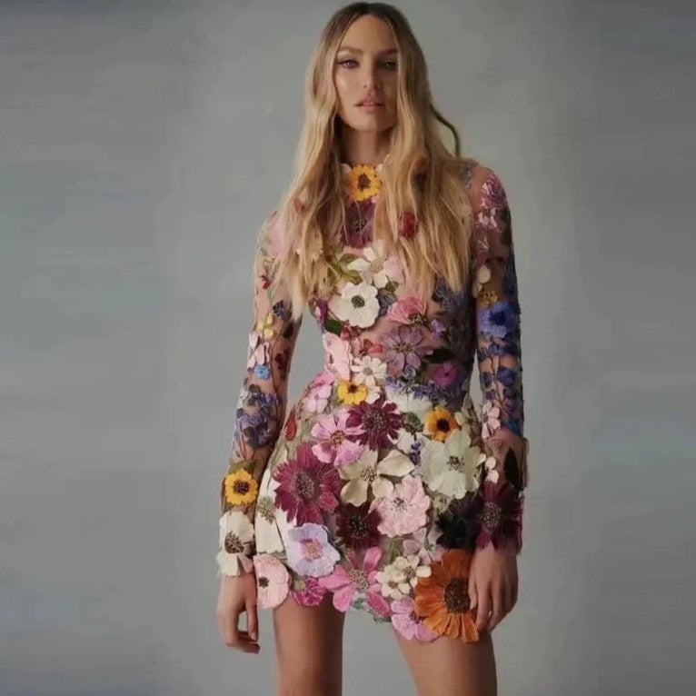 Unique Handcrafted Floral Dress