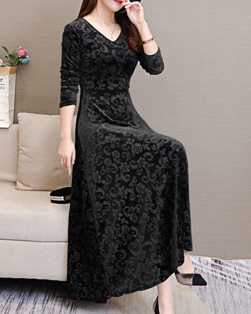 Elegant Velvet Evening Dress