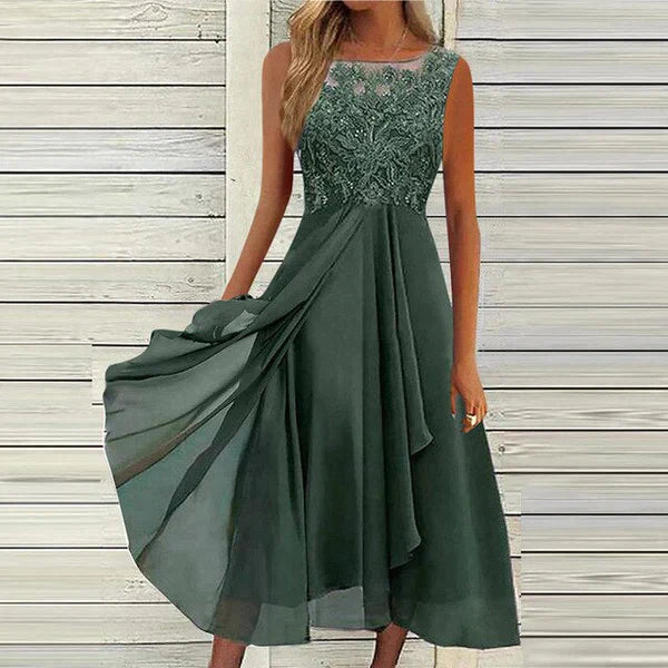 Stylish Women's Summer Dress with Round Neck