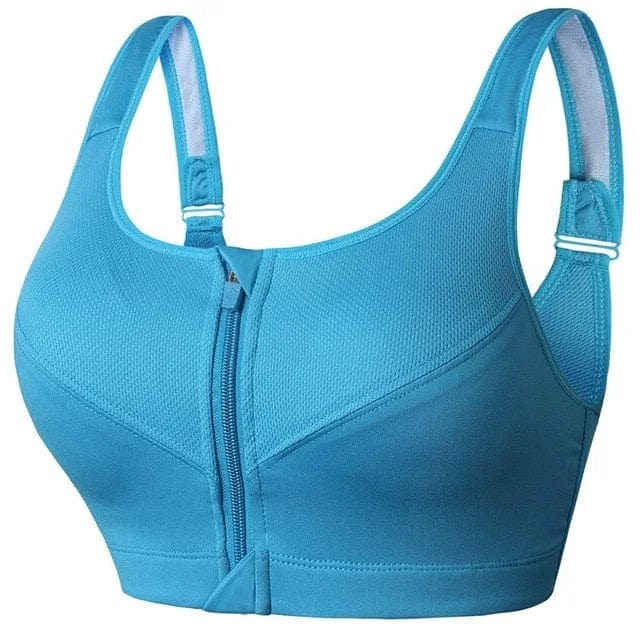 Plus Size Sports Bra with Unique Zipper Design