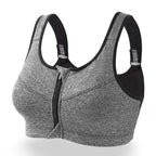 Plus Size Sports Bra with Unique Zipper Design