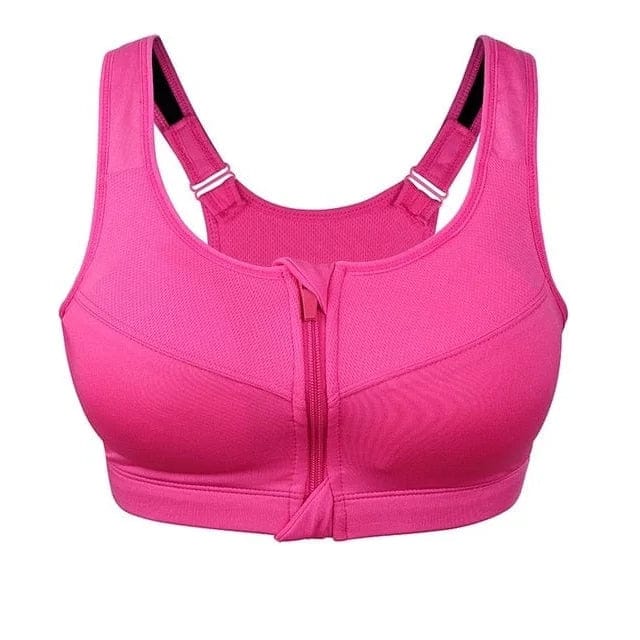 Plus Size Sports Bra with Unique Zipper Design