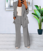 Blazer and Wide-Leg Pant Set