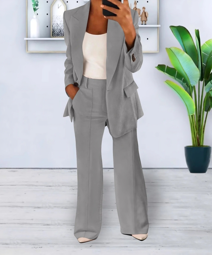 Blazer and Wide-Leg Pant Set