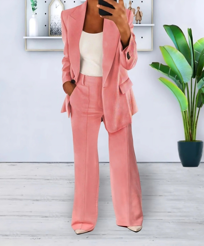 Blazer and Wide-Leg Pant Set
