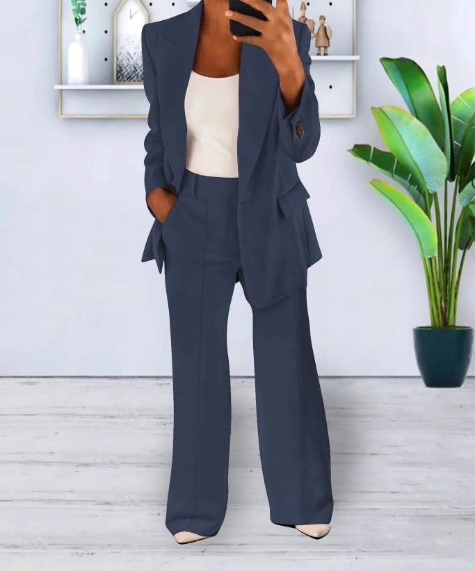 Blazer and Wide-Leg Pant Set